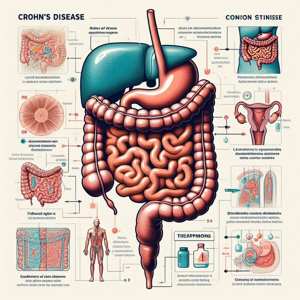 diagram of intestines to represent crohn's disease.