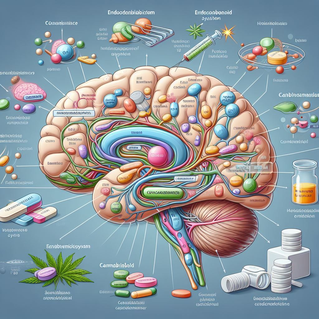 A graphic illustration of the human brain representing endocannabinoid tone and stress.