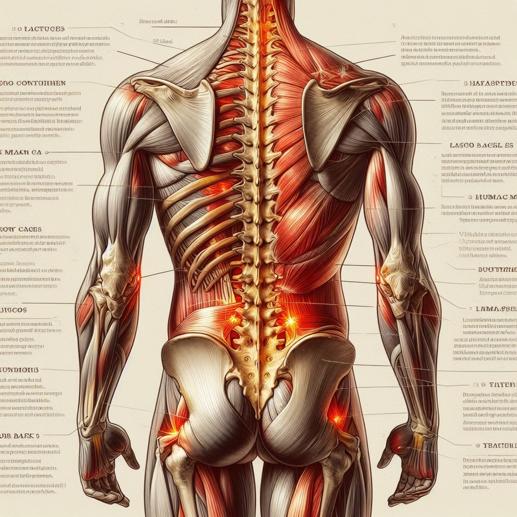 musculoskeletal diagram representing lower back pain