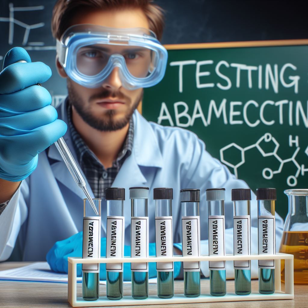 man in lab testing for abamectin